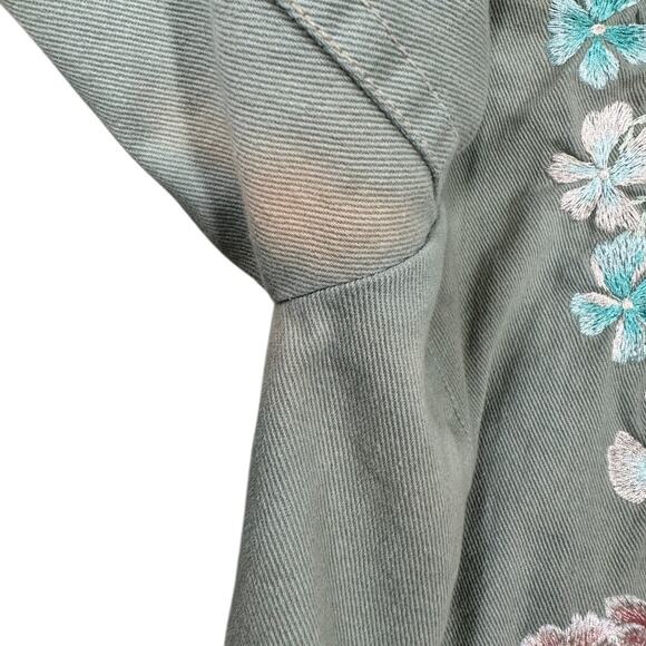 BIYA Johnny Was Floral Embroidered Jacket Small Khaki Boho Flaw Prairie Cottage - Picture 13 of 13